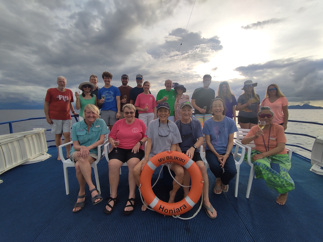 group onboard the Bilikiki in the Solomon Islands
