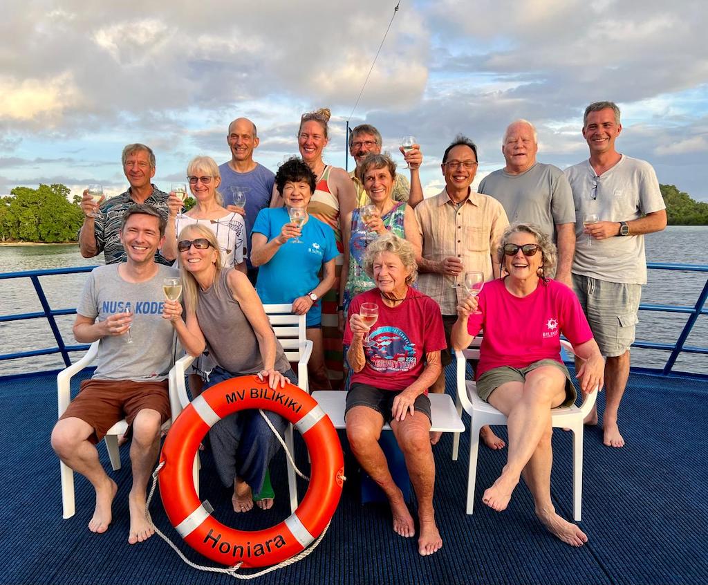 Divers onboard the Bilikiki in the Solomon Islands