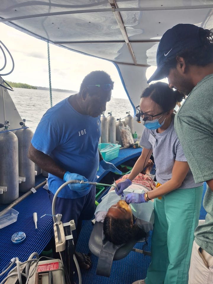 Dentist working onboard the Bilikiki